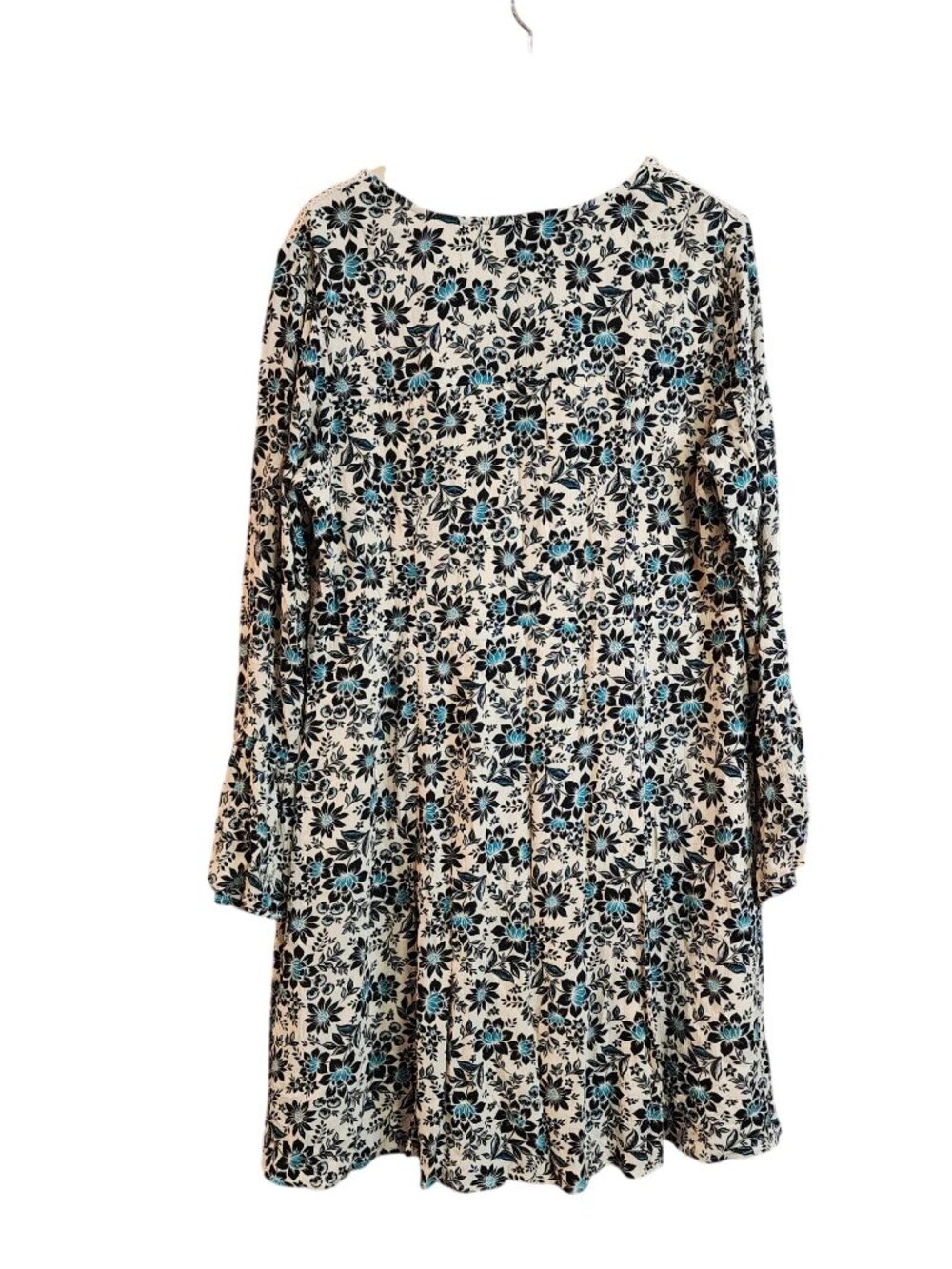 Torrid Mini Gauze Lace-Up Floral Skater V Neck Dress Beige 1 1X 14 16 NWOT - Picture 6 of 7